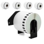 10 x Brother DK-22205 Compatible Labels, 62mm x 30m, White Direct Thermal Labels, Permanent