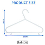 40 x White Plastic Children's Clothes Hangers with Shoulder Notches - 29cm - Image 2