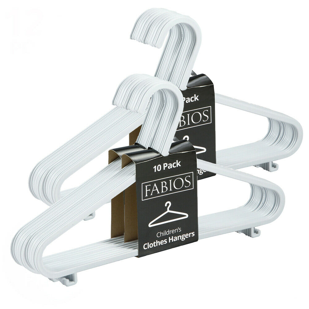 wp-image-avartek-1042.jpg 40 x White Plastic Children's Clothes Hangers with Shoulder Notches - 29cm - Image 1