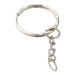 100 Silver Keyring Blanks Tone Key Open Key Chains Split Rings + 4 Link Tags