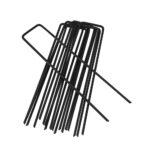 100 Black Galvanised Grass Pins 150mm