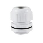 PG24 IP68 Compression Cable Gland 15mm - 20mm with Locknut, Conduit Size 27mm - White