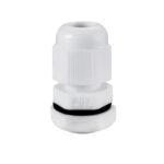 PG7 IP68 Compression Cable Gland 3mm - 6.5mm with Locknut, Conduit Size 12.5mm - White