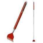 Telescopic Extendable Handy Portable Back Scratcher Metal Rake - Red