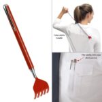 Telescopic Extendable Handy Portable Back Scratcher Metal Rake - Red - Image 2