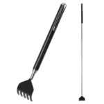 Telescopic Extendable Handy Portable Back Scratcher Metal Rake - Black