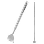 Telescopic Extendable Handy Portable Back Scratcher Metal Rake - Silver