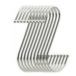 10 Large Stainless Steel S Hooks, For Kitchen Utensil, Hanging Clothes