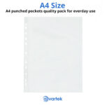 50 x A4 Plastic Punch Punched Pockets 30 Micron Folders Filing Wallets Sleeves - Image 2