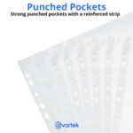 50 x A4 Plastic Punch Punched Pockets 30 Micron Folders Filing Wallets Sleeves - Image 3