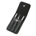 Tweezers Set 3 Piece Professional Stainless Steel Eyebrow Hair Pluckers + Case - Image 8