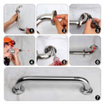 2 x 40cm Safety Bathroom Aid Bath Shower Hand Grip Grab Towel Rail Bar Handle (400mm) - Image 7