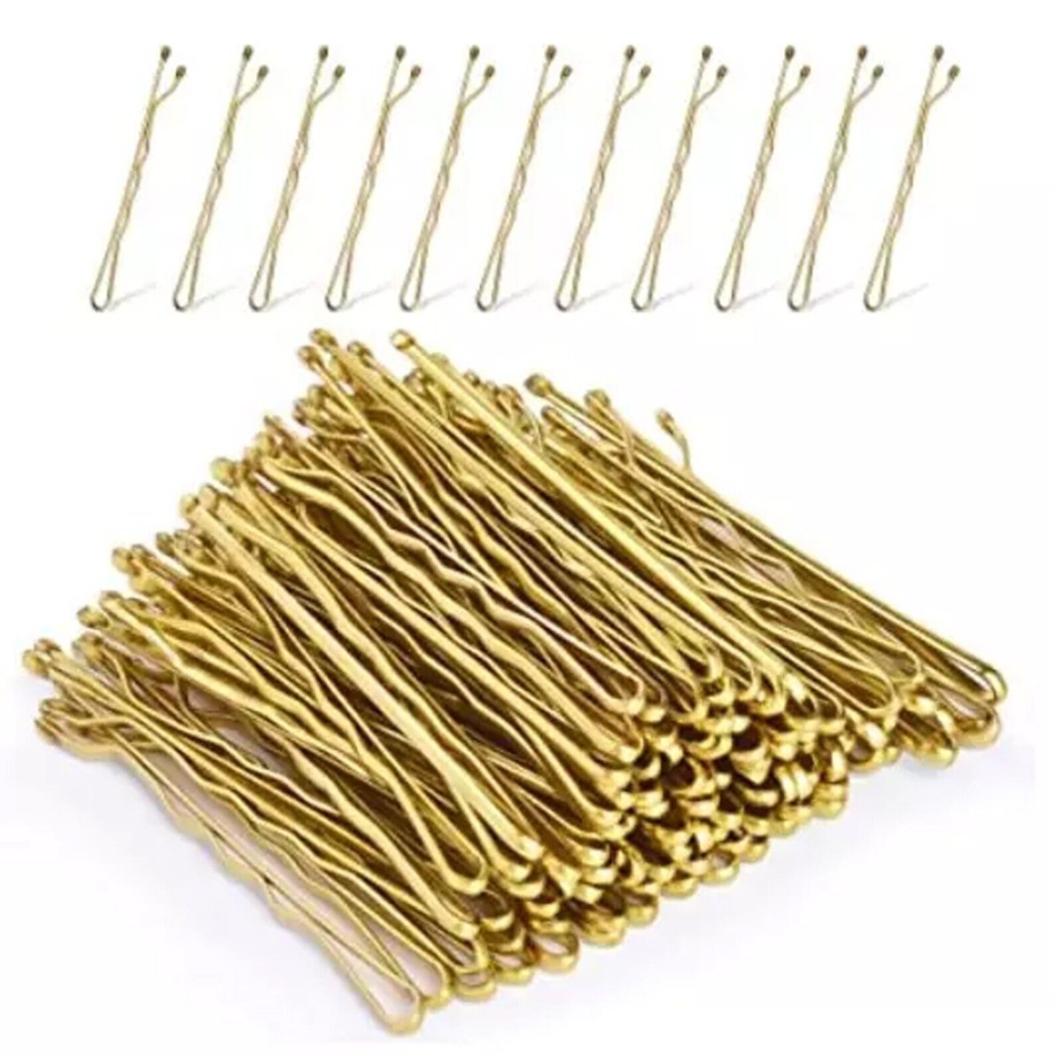 wp-image-avartek-2324.jpeg 36 Waved Hair Pins Black Blonde Brown Bun Pins Hair Slides Kirby Grips 5.3cm (Gold) - Image 1