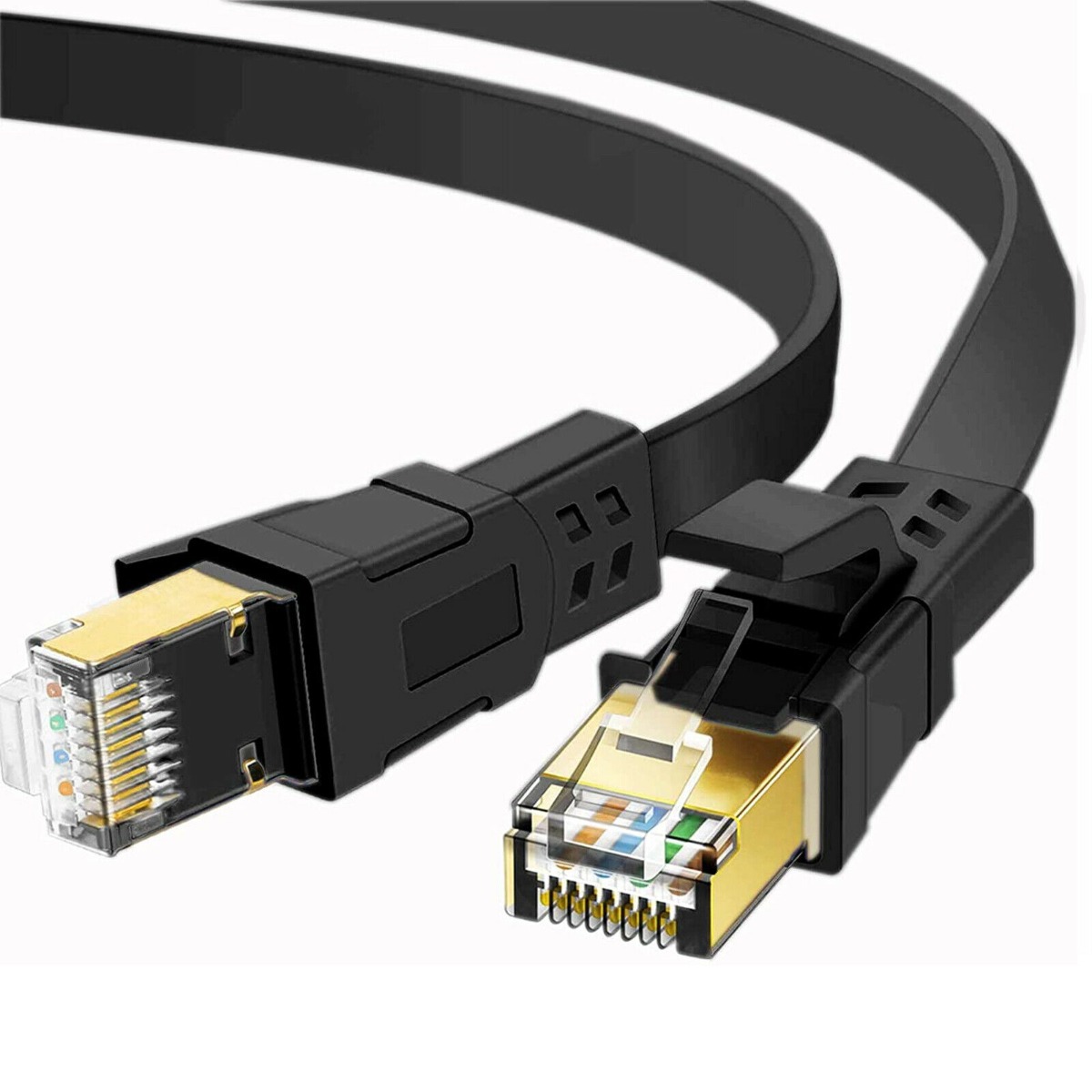 wp-image-avartek-2445.jpeg FLAT 25m CAT8 SSTP Shielded 2000MHz 40Gbps High Speed Ethernet Cable RJ45 - Black - Image 1