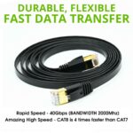 FLAT 25m CAT8 SSTP Shielded 2000MHz 40Gbps High Speed Ethernet Cable RJ45 - Black - Image 2