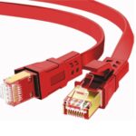FLAT 7.5m CAT8 SSTP Shielded 2000MHz 40Gbps High Speed Ethernet Cable RJ45 - Red