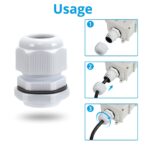 10 Pack M20 20mm IP68 Waterproof White Cable Glands - Image 4