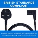 1.8m Right Angle Angled Power Cord Uk Plug to IEC C13 Cable Kettle Main UK Lead - Image 2
