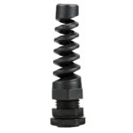 AVARTEK IP68 PG9 Nylon Spiral Gland, 4 - 8mm Cable Range - Black