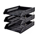 Avartek Black 3 Tier Filing Document Letter Tray
