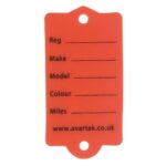 Plastic Identification Vehicle Key Tags 50 Pieces - Red - Image 2