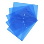 A4 Document Wallets Transparent Blue Polypropylene 23.5 x 33.5 cm Pack of 5