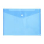A4 Document Wallets Transparent Blue Polypropylene 23.5 x 33.5 cm Pack of 5 - Image 3