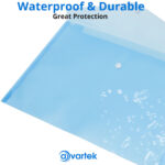 A4 Document Wallets Transparent Blue Polypropylene 23.5 x 33.5 cm Pack of 5 - Image 5