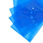 A4 Document Wallets Transparent Blue Polypropylene 23.5 x 33.5 cm Pack of 5 - Image 6