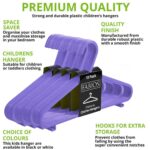 40 x Purple Plastic Children's Clothes Hangers with Shoulder Notches - 29cm - Image 2