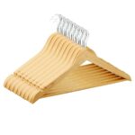 FABIOS Brown Pack of 10 Wooden Hangers
