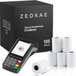 57mm x 40mm Thermal (Box of 105) Card Machine Paper PDQ Rolls