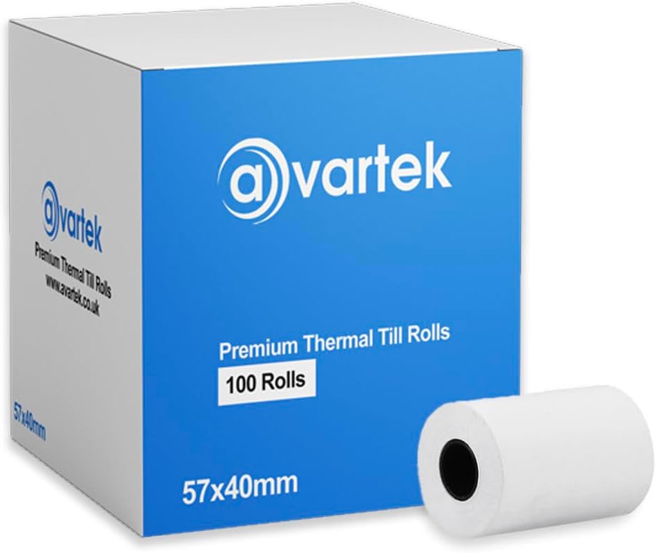 wp-image-avartek-5337.jpg 57mm x 40mm Thermal (Box of 100) Card Machine Paper PDQ Rolls - Image 1