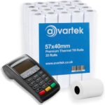 57mm x 40mm Thermal Paper PDQ Card Machine Rolls (Box of 20)