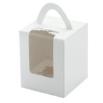 Cupcake Box, Holds 1 (10 Pack) White with Window Size