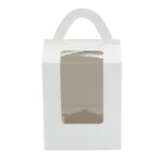 Cupcake Box, Holds 1 (10 Pack) White with Window Size - Image 2
