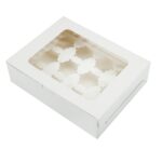 Cupcake Box, Holds 12 (10 Pack) White with Window Size - Image 2