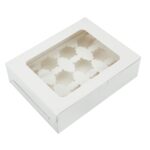 Cupcake Box, Holds 12 (10 Pack) White with Window Size - Image 3