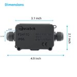 2 Way IP66 Waterproof Cable Connector Junction Box 93 x 55 x 36mm (Black) - Image 5