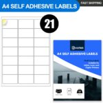 A4 Label Sheets 21 Labels Per Sheet 64 x 38mm - 100 Sheets - Image 4