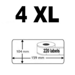 Dymo 4XL / S0904980 Compatible Labels, 104mm x 159mm, 220 Labels, White, Permanent - Image 2