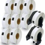 10 x Brother DK-11204 Compatible Labels, 17mm x 54m Continuous White Direct Thermal Labels