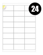 A4 Label Sheets 24 Labels Per Sheet 64 x 33.86mm - 100 Sheets