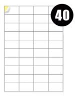 A4 Label Sheets 40 Labels Per Sheet 52.5 x 29.7mm - 100 Sheets