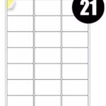 A4 Label Sheets 21 Labels Per Sheet 64 x 38mm - 100 Sheets