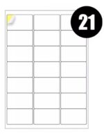 A4 Label Sheets 21 Labels Per Sheet 64 x 38mm - 100 Sheets