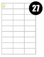 A4 Label Sheets 27 Labels Per Sheet 66 x 30mm - 100 Sheets