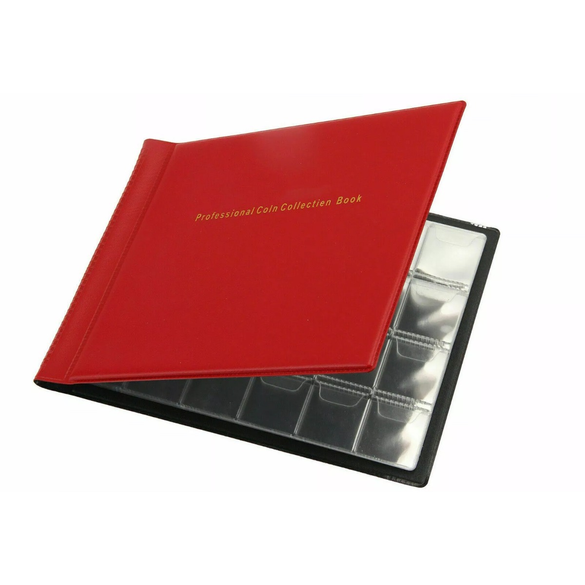 wp-image-avartek-5809.jpg 240 Pockets Red Coin Collection Album Money Storage Case Holder - Image 1