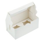 Cupcake Box, Holds 2 (10 Pack) White with Window Size
