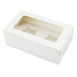 Cupcake Box, Holds 2 (10 Pack) White with Window Size - Image 3